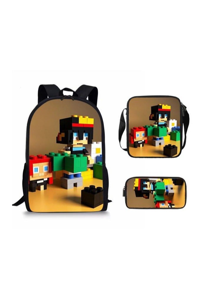 Cartoon style universal three-piece schoolbag - 454  - Image 1
