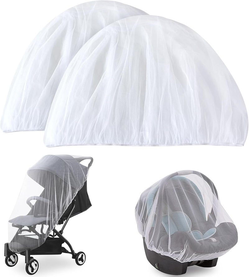 Coldwind Mosquito Net for Stroller2 Pack Baby Mosquito Net for Car Seat Bassinets Cradles Playard Pack N Plays and Portable Mini Crib Baby Insect Netting White - Image 1