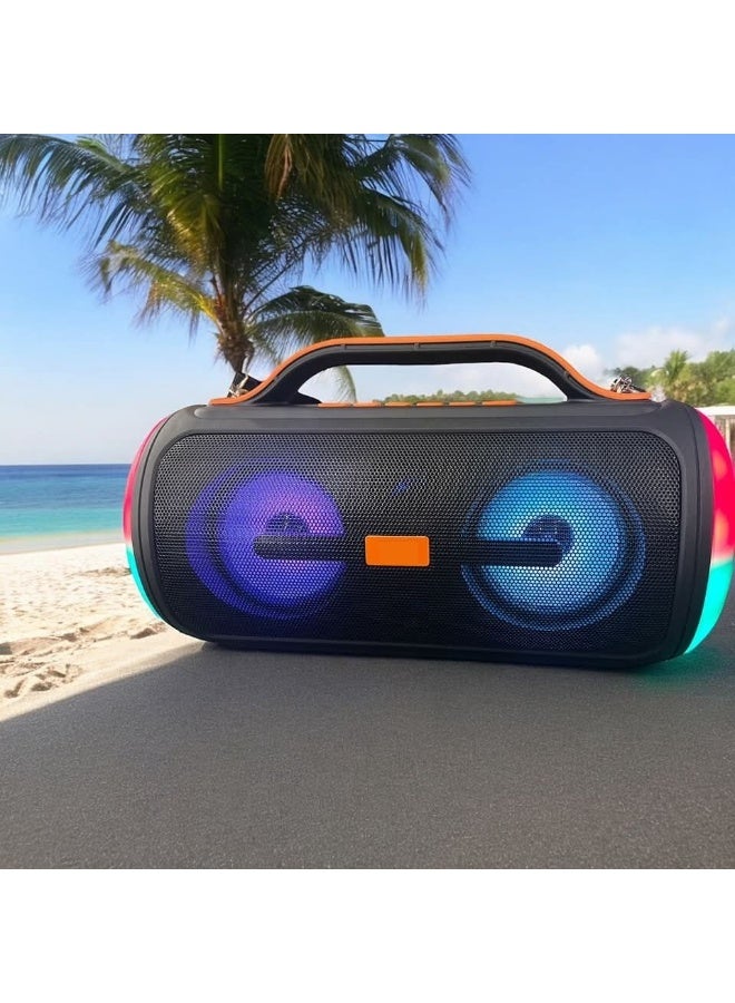 JL-390 Wireless Bluetooth Speaker with AI and Pure Surround Sound, Multi-Color RGB Lighting with Carrying Strap, Multiple Compatibility Modes, FM Radio, Memory, - Image 2