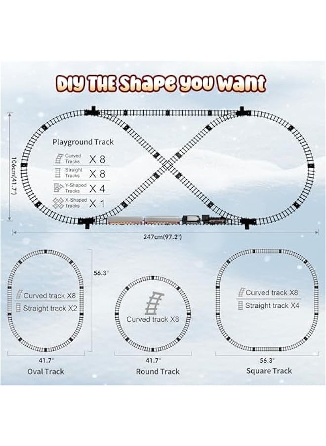 Train Set - Metal Train Toys with Luxury Tracks and Glowing Passenger,  Train Sets for Around The Tree with s, Lights u0026 Sound, Toy Train Set for 3 4 5 6 7+ Years Old Boys Gifts
