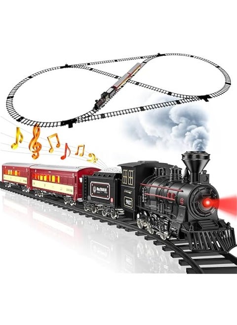 Train Set - Metal Train Toys with Luxury Tracks and Glowing Passenger,  Train Sets for Around The Tree with s, Lights u0026 Sound, Toy Train Set for 3 4 5 6 7+ Years Old Boys Gifts