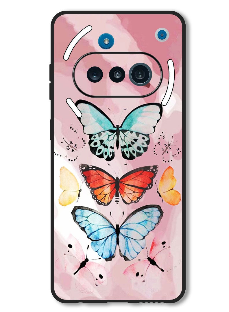 Theodor Case Compatible with Nothing Phone 3a Protection Shockproof Bumper Cover Butterflies (2) - Image 1