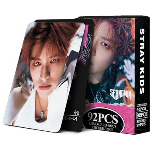 KPOPBP Stray Kids Photocards 60 PCS SKZ Rock Star Album Photo Cards with 32 PCS Stickers KPOP Gift Lomo Cards Merch for SKZ Boys and Girls (SEUNGMIN) - Image 1
