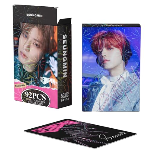 KPOPBP Stray Kids Photocards 60 PCS SKZ Rock Star Album Photo Cards with 32 PCS Stickers KPOP Gift Lomo Cards Merch for SKZ Boys and Girls (SEUNGMIN) - Image 4