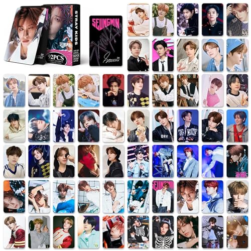 KPOPBP Stray Kids Photocards 60 PCS SKZ Rock Star Album Photo Cards with 32 PCS Stickers KPOP Gift Lomo Cards Merch for SKZ Boys and Girls (SEUNGMIN) - Image 3
