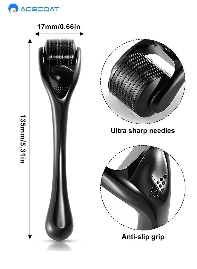 ايسكوت بكرة لحية 0.5 مم - 540 إبرة حقيقية من التيتانيوم لنمو فائق للحية - نمو أكبر للحية مع بكرة اللحية، بكرة اللحية، بكرة الوجه، ديرما رولر - أداة إبر دقيقة (تغليف باللغة الإنجليزية) - Image 3