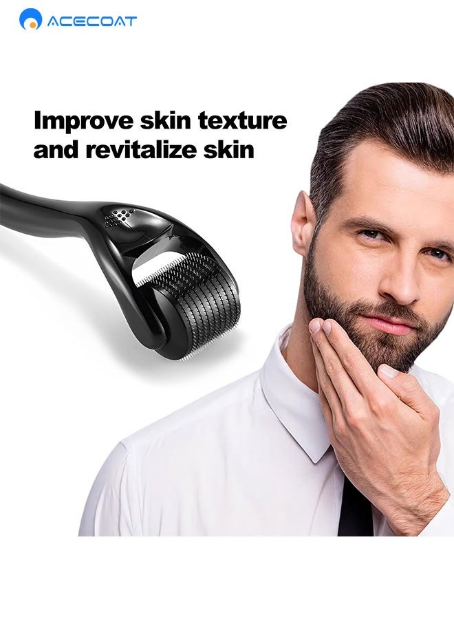 ايسكوت بكرة لحية 0.5 مم - 540 إبرة حقيقية من التيتانيوم لنمو فائق للحية - نمو أكبر للحية مع بكرة اللحية، بكرة اللحية، بكرة الوجه، ديرما رولر - أداة إبر دقيقة (تغليف باللغة الإنجليزية) - Image 5