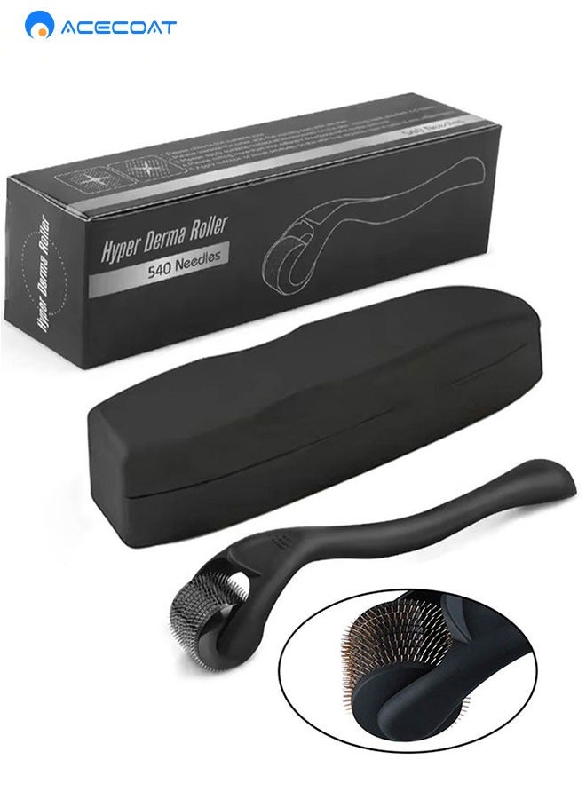 ايسكوت بكرة لحية 0.5 مم - 540 إبرة حقيقية من التيتانيوم لنمو فائق للحية - نمو أكبر للحية مع بكرة اللحية، بكرة اللحية، بكرة الوجه، ديرما رولر - أداة إبر دقيقة (تغليف باللغة الإنجليزية) - Image 1