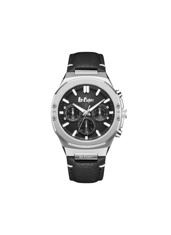 Lee Cooper Lee Cooper LC07992.351 Men's Multi Function Display Watch & Leather Strap Black