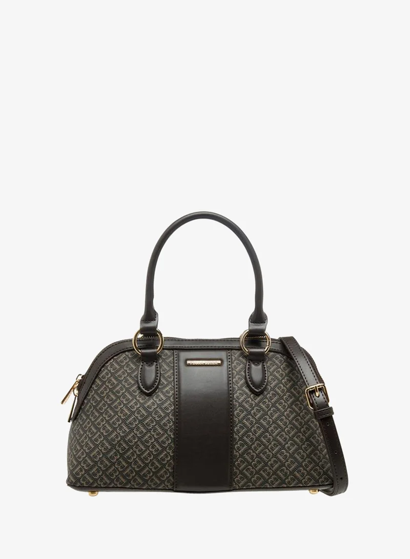 Monogram Print Tote Bag with Double Handle