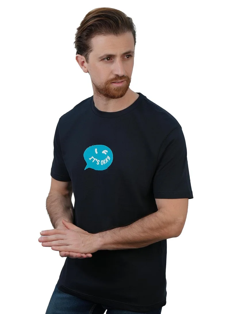 Men's Slim Fit Cotton Jersey Message Print Tee