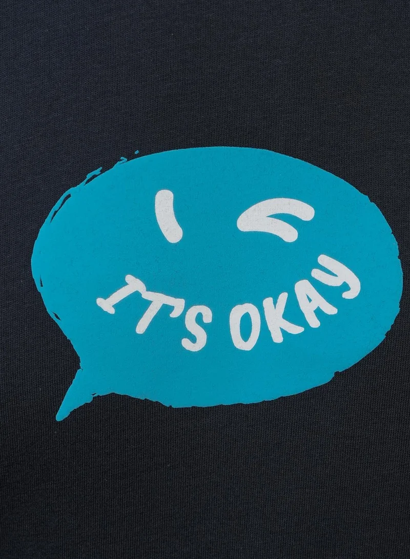 GIORDANO  Men's Slim Fit Cotton Jersey Message Print Tee for Men | Best Price UAE