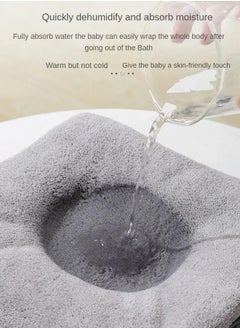 Aissiora Baby hooded bathrobe  Cartoon baby bath towel Baby hooded bath towel Baby bath towels  Coral fleece fabric Children's bath towels Soft and skin-friendly It is not easy to shed Quick drying  - Image 5