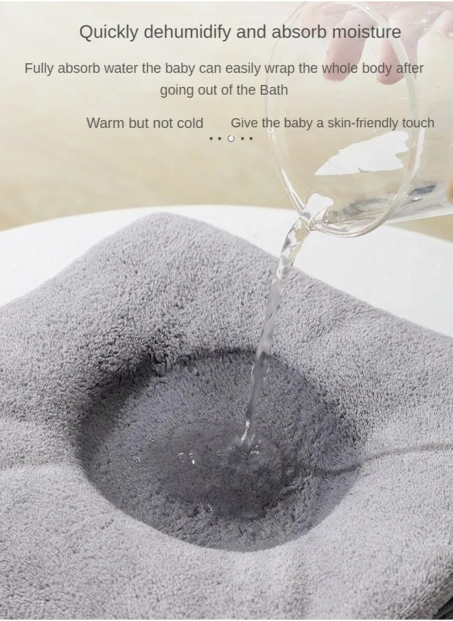 Aissiora Baby hooded bathrobe  Cartoon baby bath towel Baby hooded bath towel Baby bath towels  Coral fleece fabric Children's bath towels Soft and skin-friendly It is not easy to shed Quick drying  - Image 5