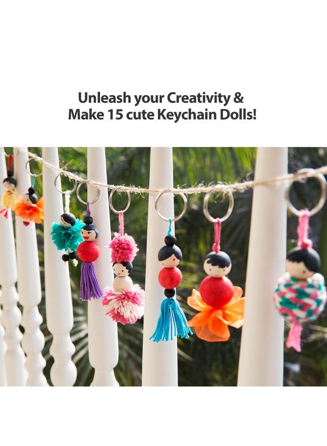 Chalk and Chuckles Make Your Own Keychain Dolls Arts and Crafts Kit for Kids Ages 8-12 Girls & Boys, Make 15 Keychains-Creative Gifts for Kids - Image 2
