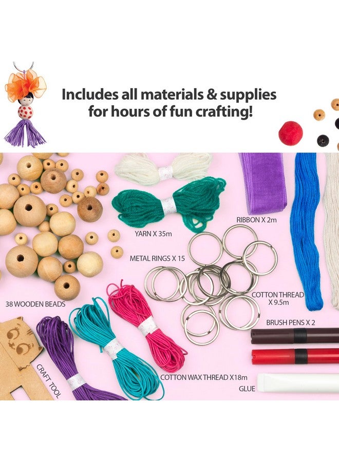 Chalk and Chuckles Make Your Own Keychain Dolls Arts and Crafts Kit for Kids Ages 8-12 Girls & Boys, Make 15 Keychains-Creative Gifts for Kids - Image 5