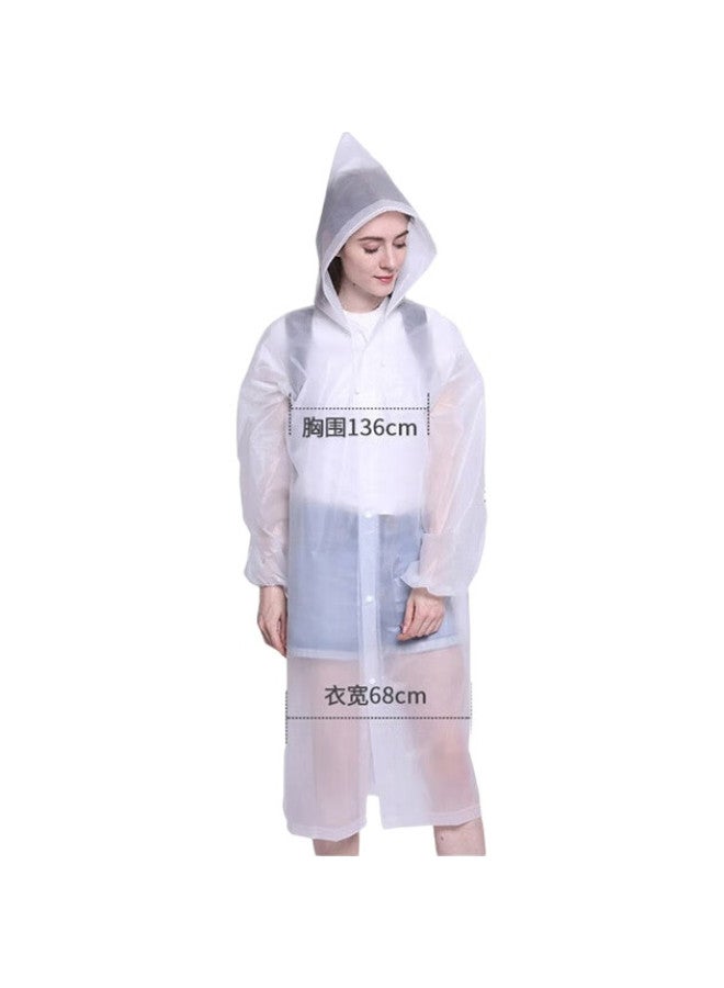 NOLANSEND Disposable Raincoat, Adult Semi-Transparent Cycling Raincoat, Long Hooded Thick Rain Poncho For Men And Women, White - Image 1