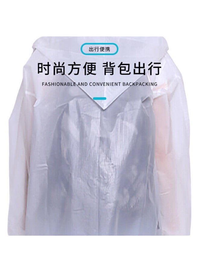 NOLANSEND Disposable Raincoat, Adult Semi-Transparent Cycling Raincoat, Long Hooded Thick Rain Poncho For Men And Women, White - Image 3