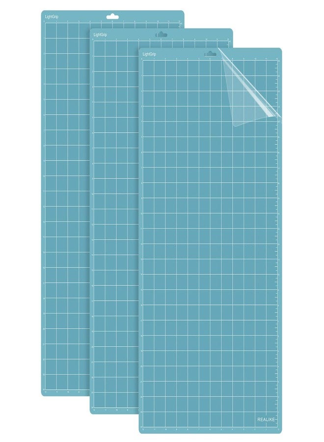 REALIKE LightGrip Cutting Mat for Silhouette Cameo 5/4/3/2/1(3 Mats,12x24 inch) Blue Light Adhesive Cricket Cut Mats Replacement Accessories for Silhouette Cameo - Image 1