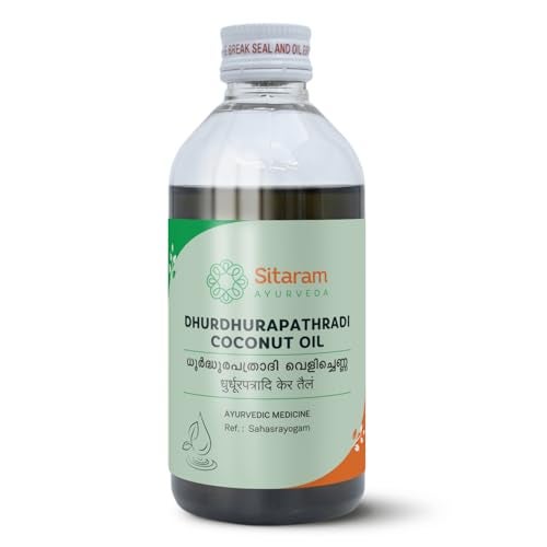 Sitaram Ayurveda Dhurdhoorapathradi Coconut Hair Oil | Ayurvedic Care with Dhurdhurapatra | Helps Reduce Flakes & Itch | Nourishes Roots & Soothes Dryness | 200 ml - Image 1