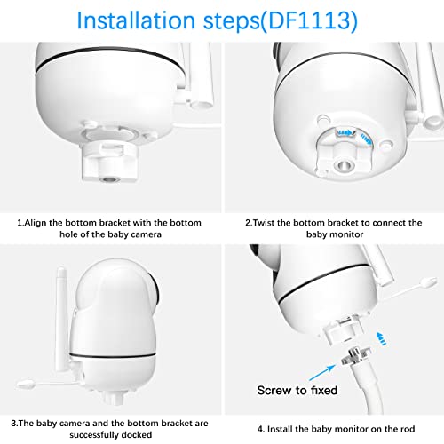 HOLACA Baby Monitor Mount Flexible Twist Stand for Hellobaby HB6550/HB6558/HB65/HB66/HB40/HB248 and Blemil Baby BL9052-2,JUAN2215 and VTimes302 Babymonitor Camera Other with 1/4Threaded Hole,ClipMount - Image 4