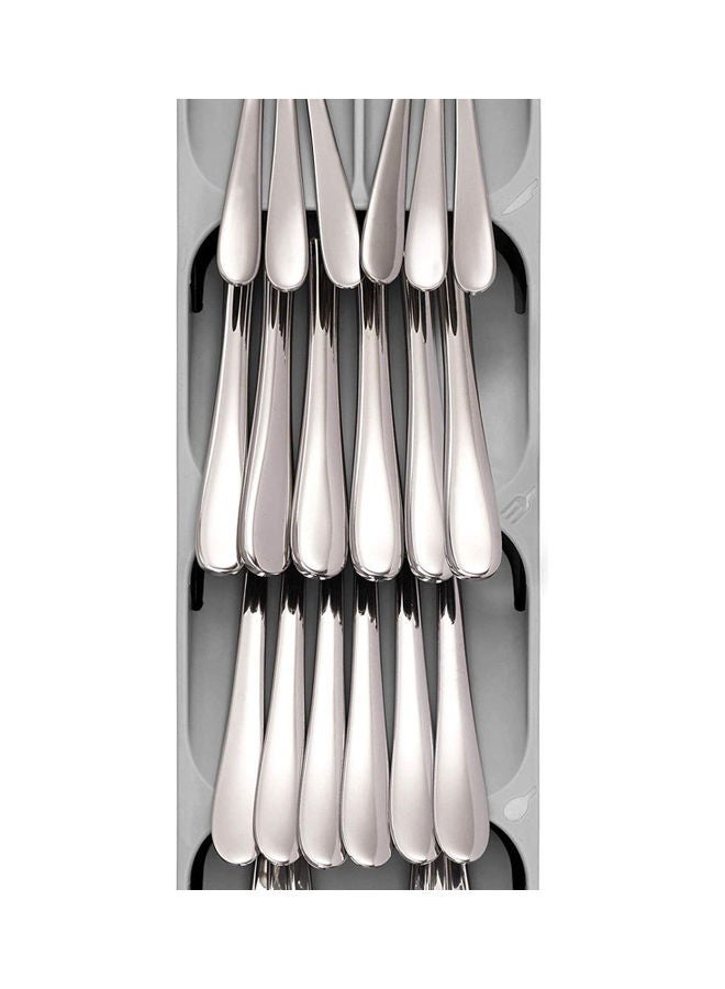 Cutlery Store Drawer Organizer With Icons Grey 39.6x11.0x5.5cm - Image 4