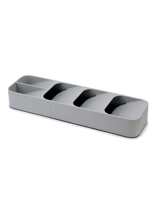 Cutlery Store Drawer Organizer With Icons Grey 39.6x11.0x5.5cm - Image 1