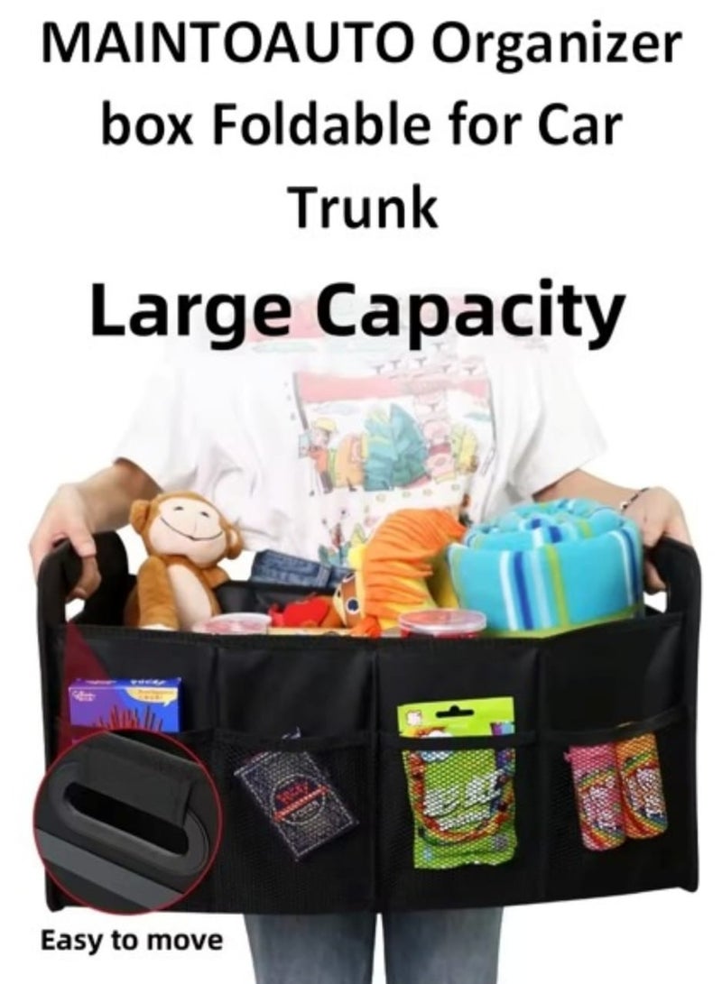 مينتو اوتو صندوق منظم لصندوق السيارة قابل للطي - حقيبة تخزين قماش أكسفورد متينة للسيارات. - Image 1
