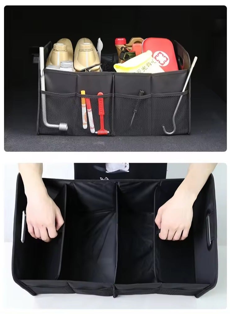 مينتو اوتو صندوق منظم لصندوق السيارة قابل للطي - حقيبة تخزين قماش أكسفورد متينة للسيارات. - Image 2