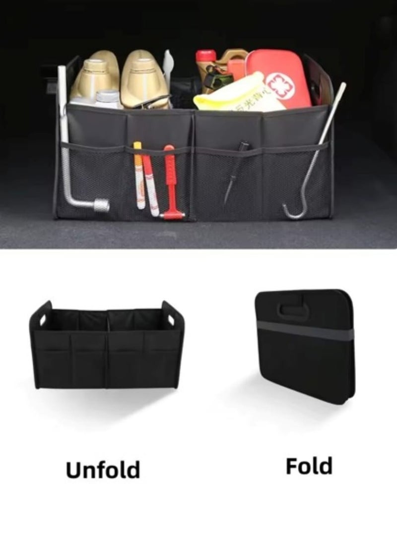 مينتو اوتو صندوق منظم لصندوق السيارة قابل للطي - حقيبة تخزين قماش أكسفورد متينة للسيارات. - Image 3