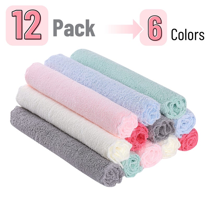 Slick- Baby Washcloths, 10"x10", 12 Pack, Colorful Wash Clothes for Baby, Washcloths Baby, Kids Washcloths, Soft Washcloths, Newborn Washcloth, Soft Baby Washcloths, Baby Face Cloths, Infant Washcloth - Image 2