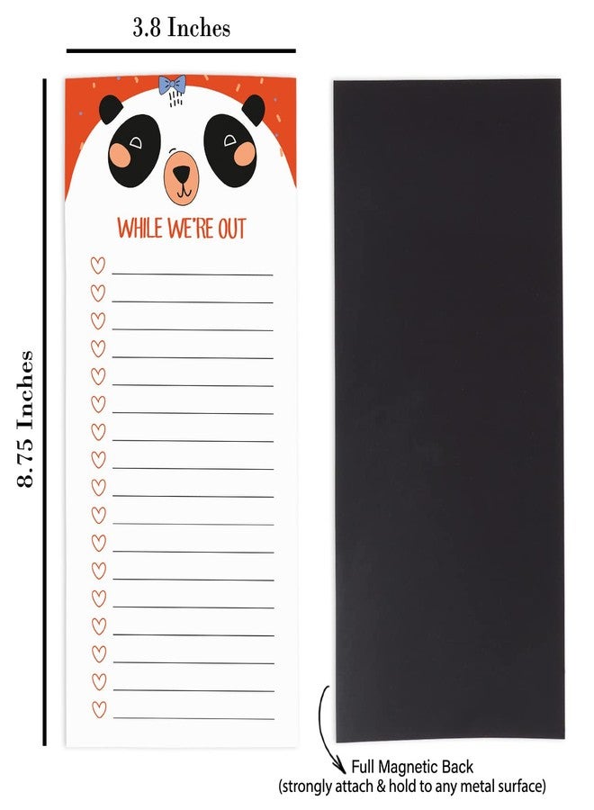 Inkdotpot Pack of 6 Funny Magnetic Dry Erase List For Fridge, Wipe Clean w/NoStain, Quick Notes Shopping & Grocery List Whiteboard for Fridge, 8.75" x 3.8"(Cute Animals) - Image 2