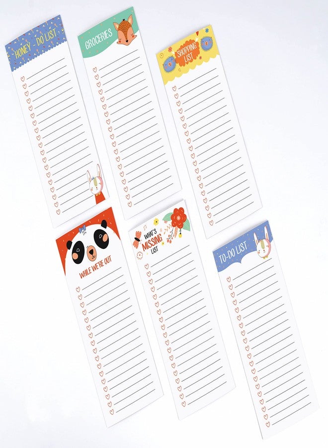 Inkdotpot Pack of 6 Funny Magnetic Dry Erase List For Fridge, Wipe Clean w/NoStain, Quick Notes Shopping & Grocery List Whiteboard for Fridge, 8.75" x 3.8"(Cute Animals) - Image 3