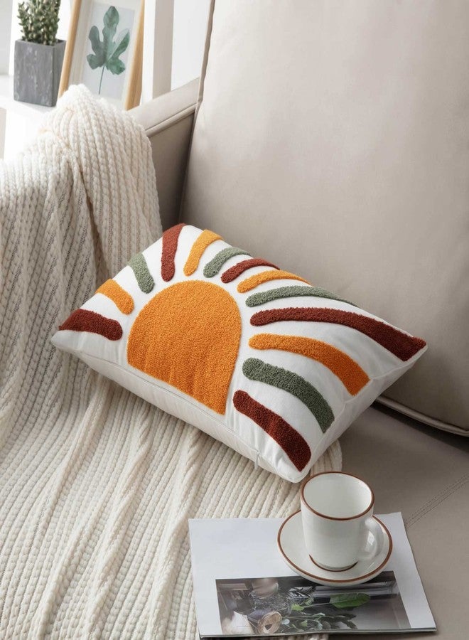 FAVDEC Embroidered Bohemian Style Sun Decorative Throw Pillow Cover, Lumbar Boho Sun Pillow Cover 12 Inches x 20 Inches Cover Only - Image 4