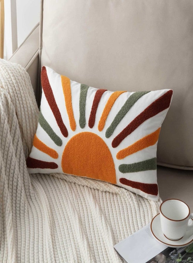 FAVDEC Embroidered Bohemian Style Sun Decorative Throw Pillow Cover, Lumbar Boho Sun Pillow Cover 12 Inches x 20 Inches Cover Only - Image 2