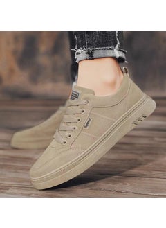 Mens Retro Round Toe Casual Flat Shoes Khakis