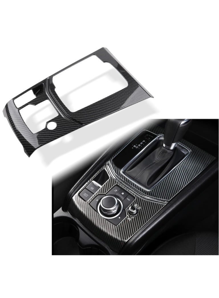 KISSUN for Mazda CX-5 2024 2023 2022 2021 2020 2019 2018 2017 Accessories Car Auto Interior Center Console Cover Gear Panel Gear Shift Knob Cover Trims Frame -ABS Carbon Fiber Style - Image 1