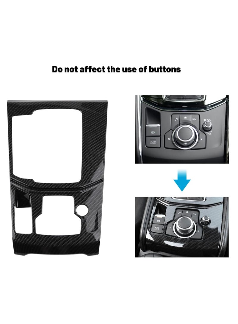 KISSUN for Mazda CX-5 2024 2023 2022 2021 2020 2019 2018 2017 Accessories Car Auto Interior Center Console Cover Gear Panel Gear Shift Knob Cover Trims Frame -ABS Carbon Fiber Style - Image 4