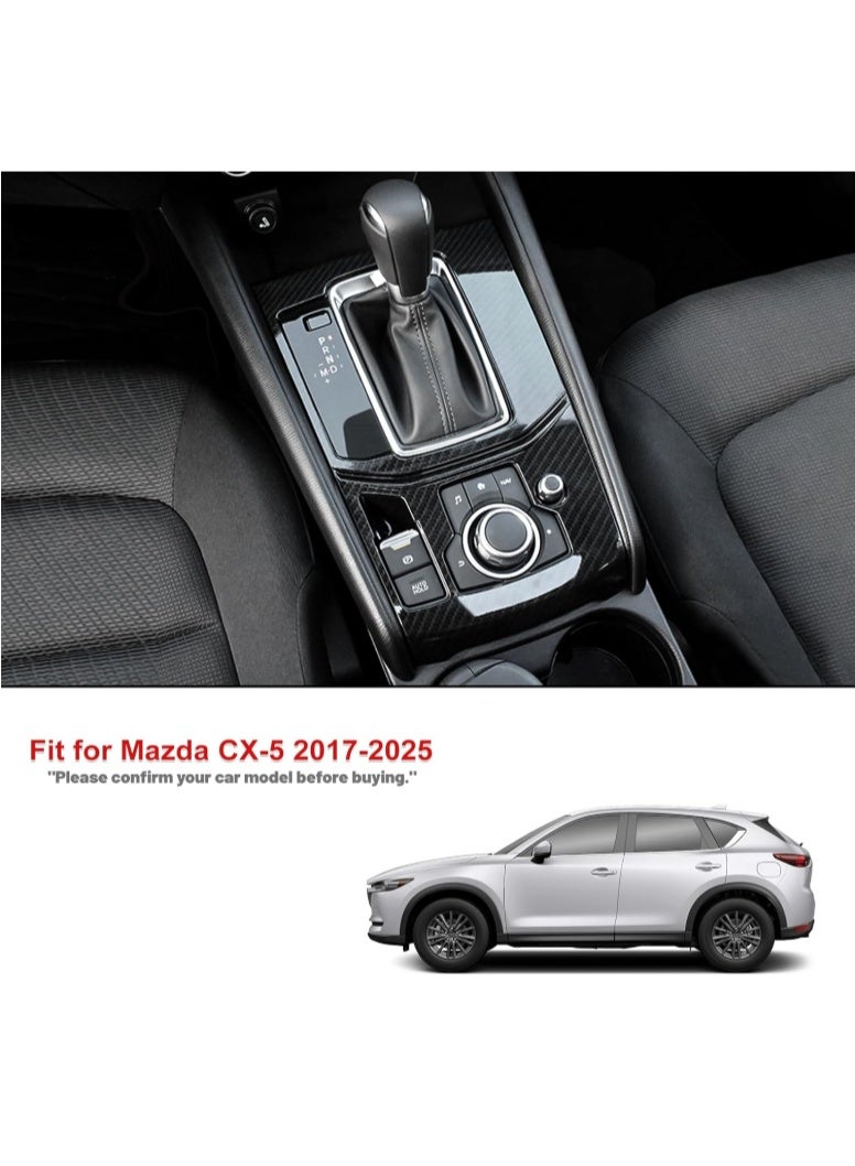 KISSUN for Mazda CX-5 2024 2023 2022 2021 2020 2019 2018 2017 Accessories Car Auto Interior Center Console Cover Gear Panel Gear Shift Knob Cover Trims Frame -ABS Carbon Fiber Style - Image 2