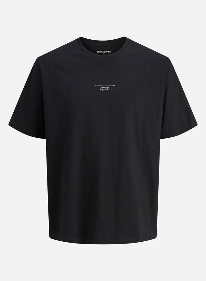 JACK & JONES Black Relaxed Fit Back Print T-Shirt