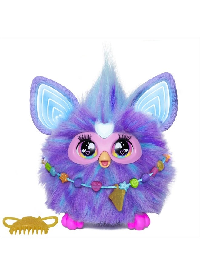 Furby أرجواني، 15 إكسسوارات موضة، ألعاب قماشية تفاعلية للأطفال من عمر 6 سنوات وما فوق، تعمل بالصوت، - Image 1