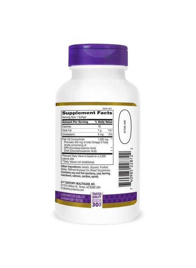 21st Century Fish Oil 1000 mg Softgels, 120 Count - Image 5