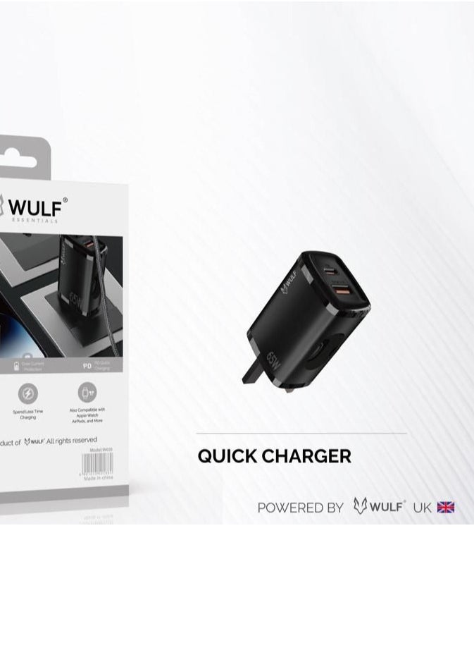 Wulf Essentials WULF W031 65W GaN Quick Charger | PowerPort Fast Charging Adapter with 3.0A Output  - Image 2