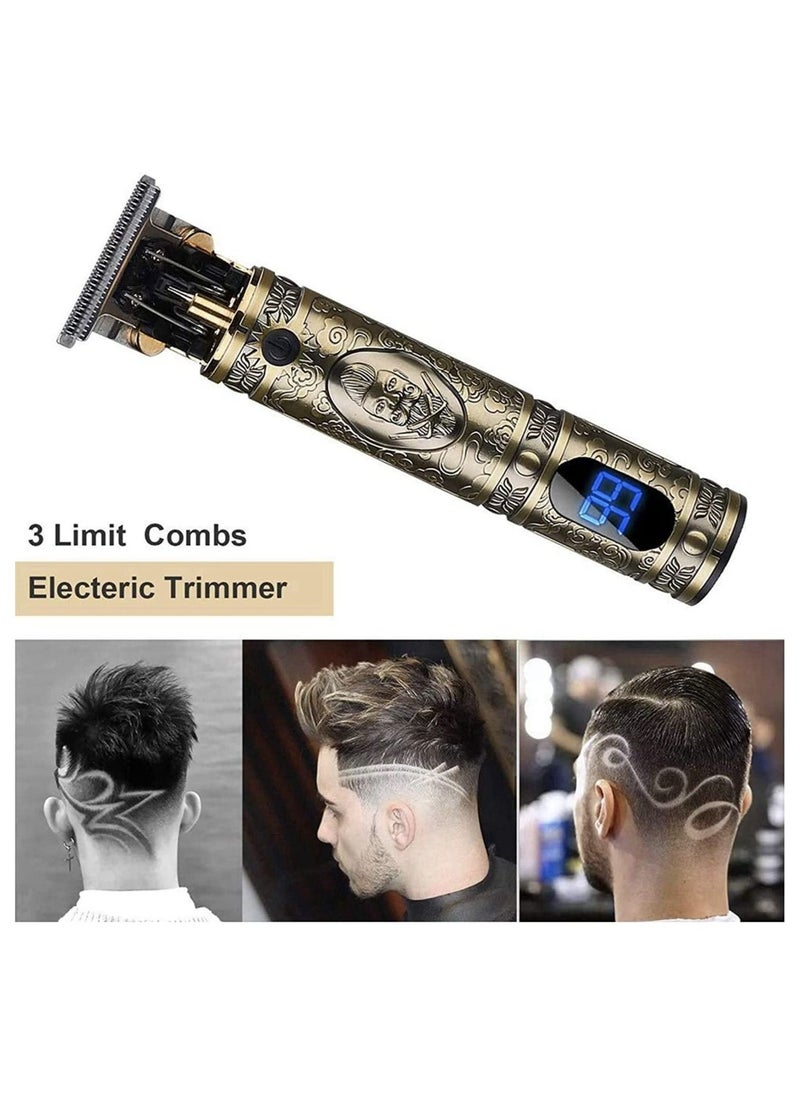 Professional Hair Trimmer, T Blade Trimmer Zero Gapped Baldhead Hair Clippers for Men Beard Shaver Cordless Rechargeable Hair & Beard Trimmer LED Display - Image 4