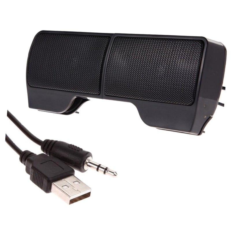 مكبر صوت لسطح المكتب يعمل بالطاقة عبر منفذ USB مع مشبك وضبط مستوى الصوت للحاسوب المحمول والجهاز اللوحي والمكتب المنزلي - Image 2
