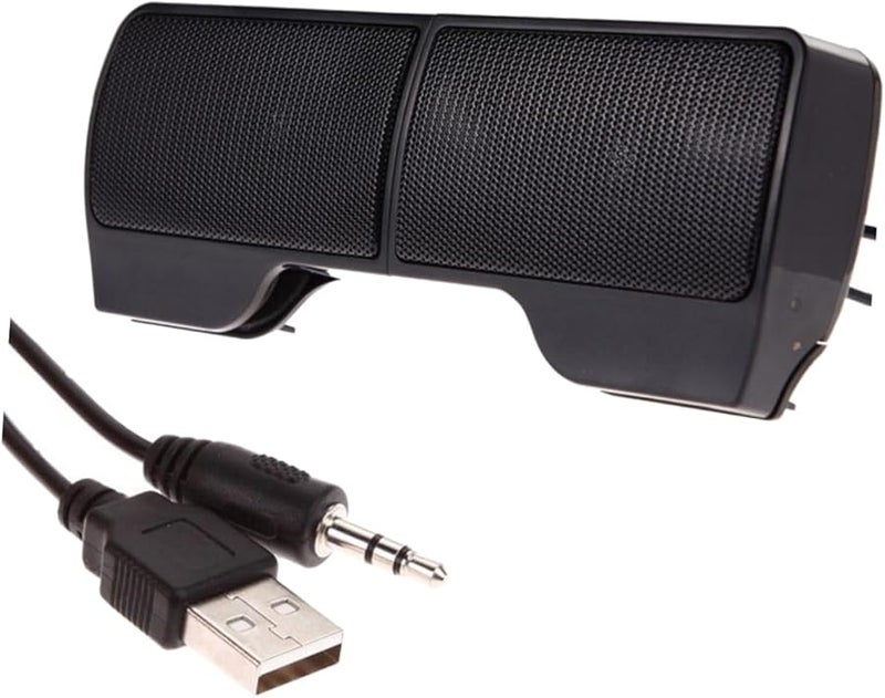 مكبر صوت لسطح المكتب يعمل بالطاقة عبر منفذ USB مع مشبك وضبط مستوى الصوت للحاسوب المحمول والجهاز اللوحي والمكتب المنزلي - Image 1