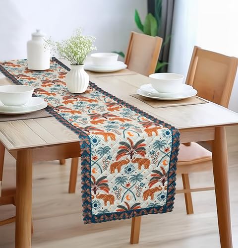 RVS Decor New Launch Printed Soft Feel Table Runner | Standard Fabric – Perfect for 4-6 Seater Dining & Kitchen Tables, Timeless Design for Parties & Family Dinners | Size 13 x 72 Inch (Cream) - Image 1