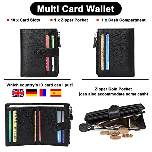 FALAN MULE Small Wallets for Women RFID Blocking Slim Bifold Leather Womens Wallet with Zipper Coin Purse - Image 4
