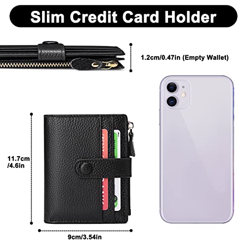 FALAN MULE Small Wallets for Women RFID Blocking Slim Bifold Leather Womens Wallet with Zipper Coin Purse - Image 3
