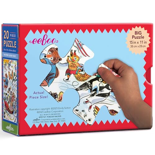eeBoo 20 Piece Giant Floor Puzzle Winter Sleigh Ride Childrens Puzzle Sleigh Themed Large Pieces for Small Hands to Develop Motor Skills - Image 5